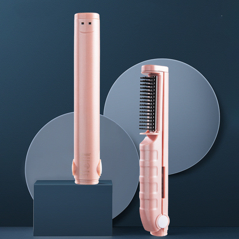 Cordless dual-purpose hair straightening comb